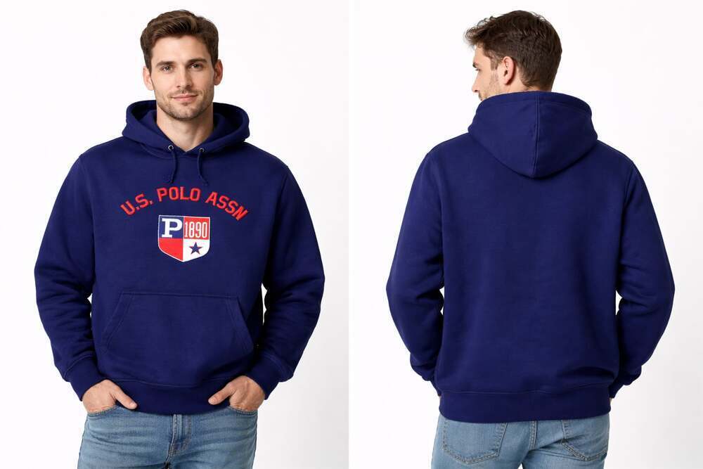 U.S. Polo Assn. Navy Blue Hoodie Sweatshirt - Men’s XXL